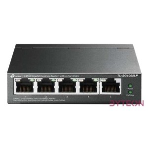 TP-Link TL-SG1005LP 5x10,100,1000Mbps LAN port 4xPoE nem menedzselhető asztali switch