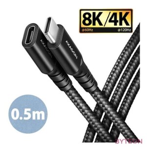 Axagon BUCM32-CF05AB 0,5m USB C fekete hosszabbító kábel