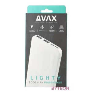 Avax PB103W LIGHTY 8000mAh fehér powerbank