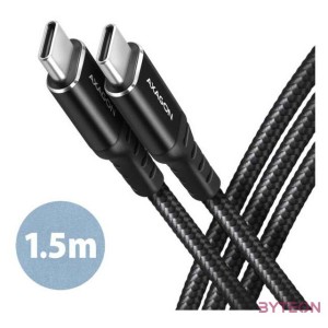 Axagon BUCM-CM15AB 1,5m USB C fekete adat- és töltőkábel