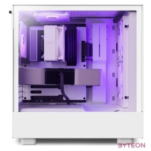 NZXT H5 Flow 2023 RGB Fehér (Táp nélküli) ablakos MATX ház