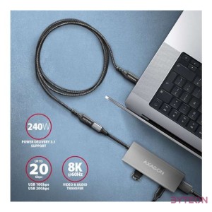 Axagon BUCM32-CF10AB 1m USB C fekete hosszabbító kábel