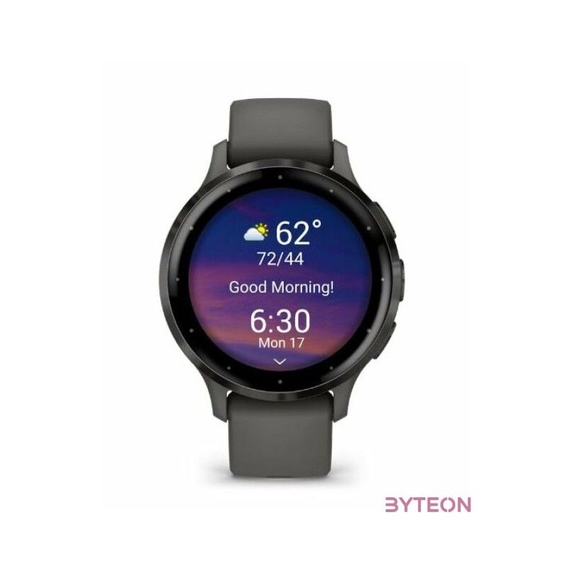 Garmin Venu 3S szürke, szürke kerettel, szilikon szíjjal okosóra