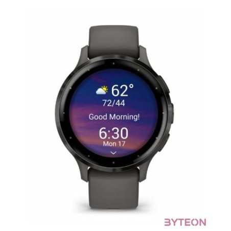 Garmin Venu 3S szürke, szürke kerettel, szilikon szíjjal okosóra