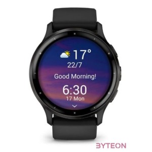 Garmin Venu 3 fekete, fekete kerettel, szilikon szíjjal okosóra