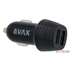 AVAX CC301B CARLY 12W Autós töltő 2x USB A, fekete