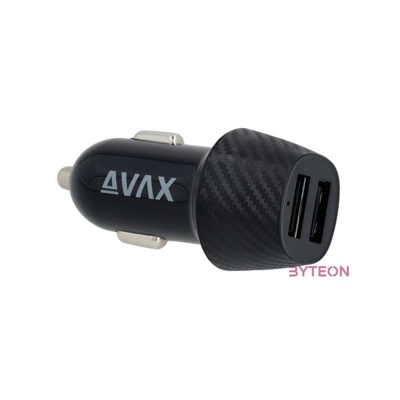 AVAX CC301B CARLY 12W Autós töltő 2x USB A, fekete