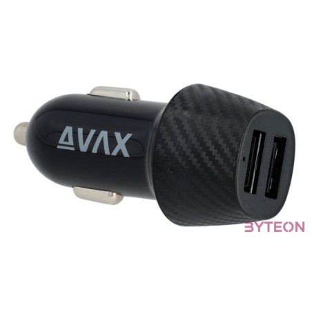 AVAX CC301B CARLY 12W Autós töltő 2x USB A, fekete