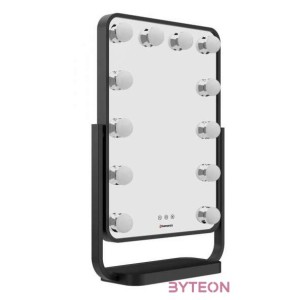 Humanas HS HM01 LED világítással fekete sminktükör