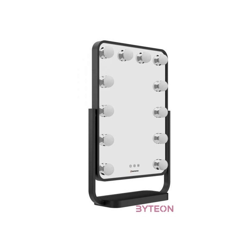 Humanas HS HM01 LED világítással fekete sminktükör