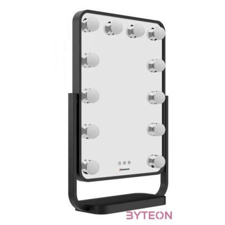 Humanas HS HM01 LED világítással fekete sminktükör