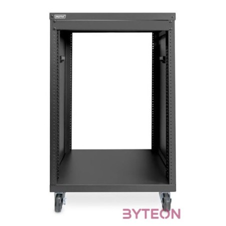 DIGITUS DN-48001 19 16U 780x507x460mm lapraszerelt fekete hálózati szekrény kerekekkel