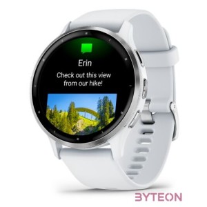 Garmin Venu 3 homokkő, ezüst kerettel, szilikon szíjjal okosóra