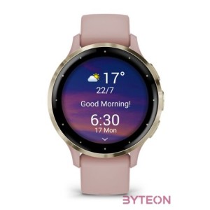 Garmin Venu 3S rózsa krémarany, szilikon szíjjal okosóra