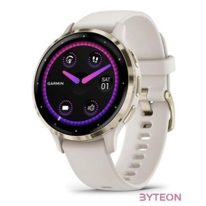 Garmin Venu 3S elefántcsont krémarany, szilikon szíjjal okosóra