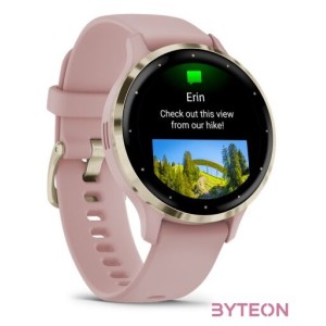 Garmin Venu 3S rózsa krémarany, szilikon szíjjal okosóra