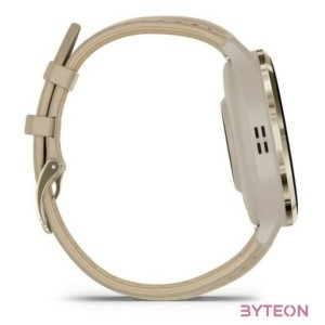 Garmin Venu 3S francia szürke-krémarany, bőr és szilikon szíjjal okosóra