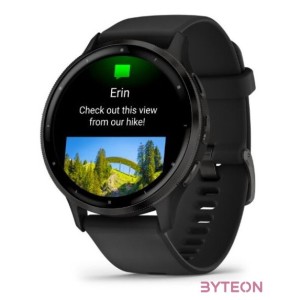 Garmin Venu 3 fekete, fekete kerettel, szilikon szíjjal okosóra