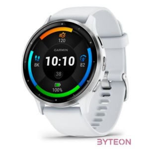 Garmin Venu 3 homokkő, ezüst kerettel, szilikon szíjjal okosóra