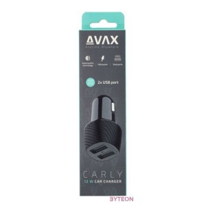 AVAX CC301B CARLY 12W Autós töltő 2x USB A, fekete