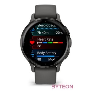 Garmin Venu 3S szürke, szürke kerettel, szilikon szíjjal okosóra