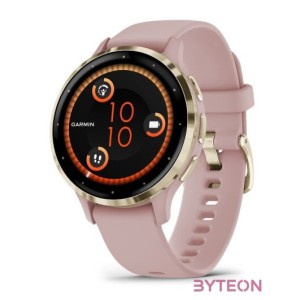 Garmin Venu 3S rózsa krémarany, szilikon szíjjal okosóra