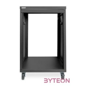 DIGITUS DN-48001 19 16U 780x507x460mm lapraszerelt fekete hálózati szekrény kerekekkel