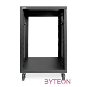 DIGITUS DN-48001 19 16U 780x507x460mm lapraszerelt fekete hálózati szekrény kerekekkel