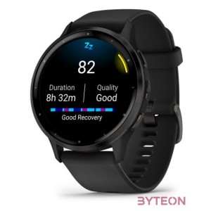 Garmin Venu 3 fekete, fekete kerettel, szilikon szíjjal okosóra