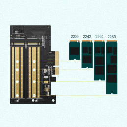 UGREEN PCIe 3.0 x4 az M.2 M-Key + M.2 B-Key adapterhez