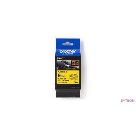 Brother TZE-FX621 (9mm, 8m) flexibilis szalag - Sárga