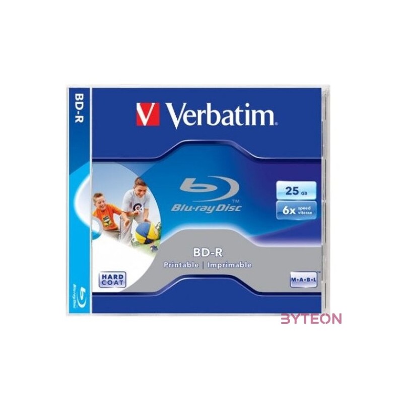 VERBATIM BRV-6N  BD-R nyomtatható normál tokos Blu-Ray lemez