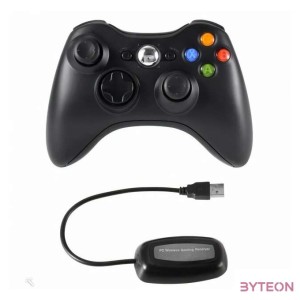 PRC vezeték nélküli Xbox 360,PC USB adapterrel fekete kontroller
