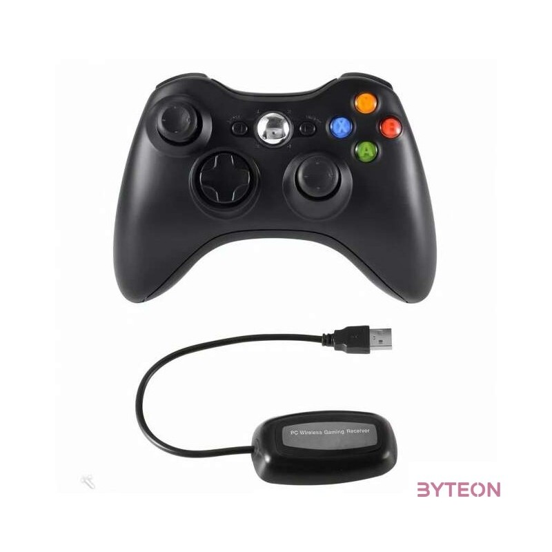 PRC vezeték nélküli Xbox 360,PC USB adapterrel fekete kontroller