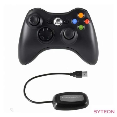 PRC vezeték nélküli Xbox 360,PC USB adapterrel fekete kontroller