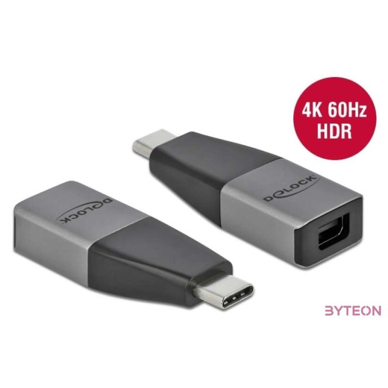 Delock 64121 USB Type-C apa  mini DisplayPort anya 4K 60Hz kompakt adapter