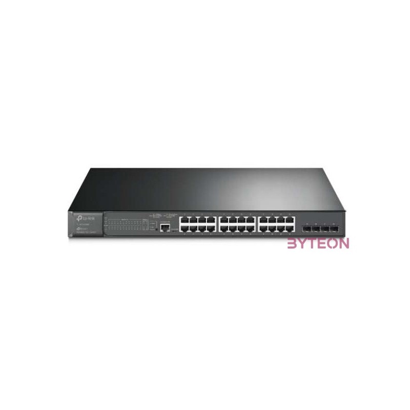 TP-Link TL-SG3428MP JetStream 24xGbE PoE LAN 4xGbE SFP port L2 menedzselhető PoE switch