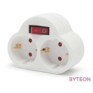 Delight 230V 10A Földelt kapcsolós 2-es elosztó