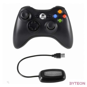 PRC vezeték nélküli Xbox 360,PC USB adapterrel fekete kontroller