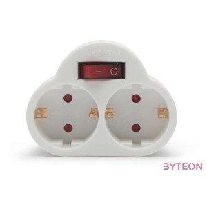 Delight 230V 10A Földelt kapcsolós 2-es elosztó