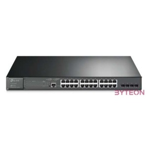 TP-Link TL-SG3428MP JetStream 24xGbE PoE LAN 4xGbE SFP port L2 menedzselhető PoE switch