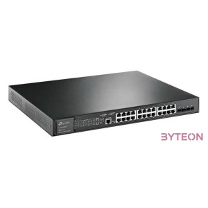 TP-Link TL-SG3428XMP JetStream 24xGbE PoE LAN 4x10GbE SFP port L2 menedzselhető PoE switch