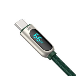 Baseus kijelzőkábel USB Type-C-hez, 66W, 2m (zöld)