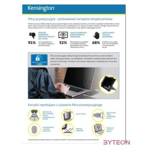 Kensington 13,3 1610 laptopokhoz kivehető betekintésvédő monitorszűrő