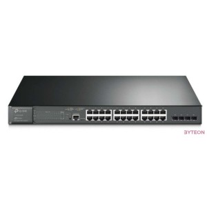 TP-Link TL-SG3428MP JetStream 24xGbE PoE LAN 4xGbE SFP port L2 menedzselhető PoE switch