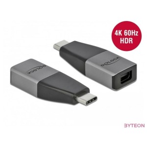 Delock 64121 USB Type-C apa  mini DisplayPort anya 4K 60Hz kompakt adapter