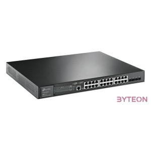 TP-Link TL-SG3428XMP JetStream 24xGbE PoE LAN 4x10GbE SFP port L2 menedzselhető PoE switch