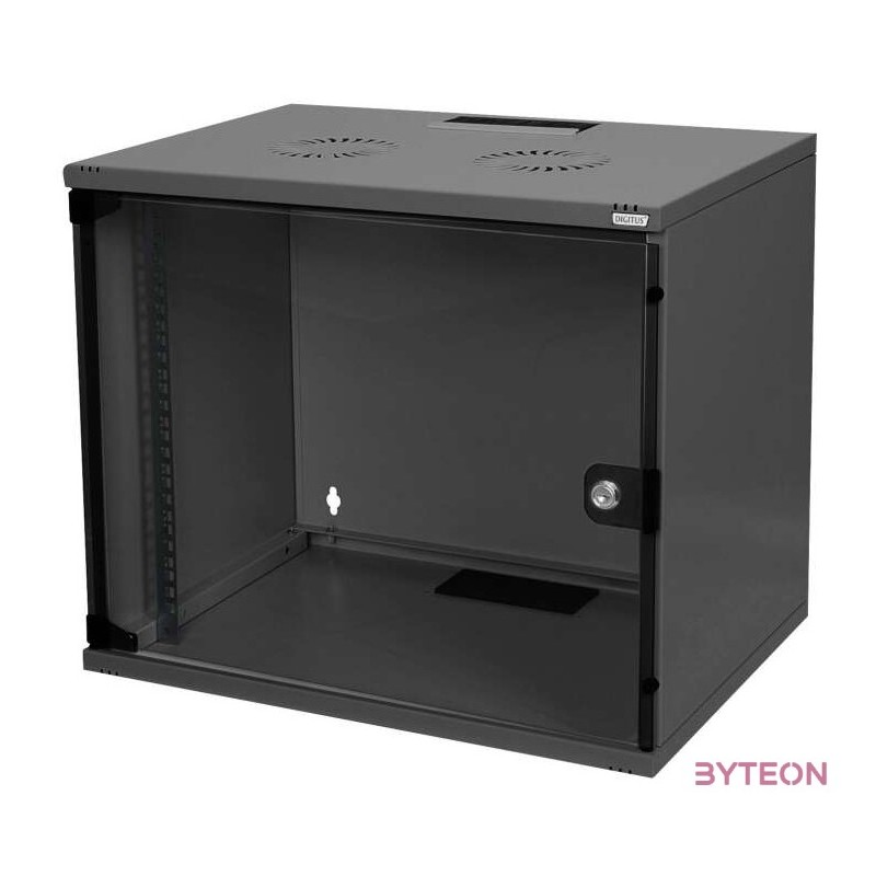 DIGITUS SOHO19 7U 370x540x400mm lapraszerelt fekete fali rack szekrény