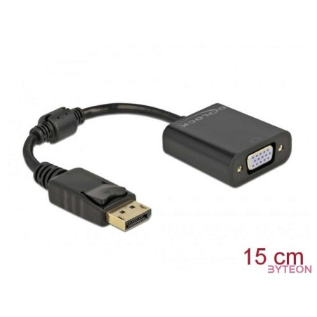 Delock 61006 DisplayPort 1.2 apa - VGA anya passzív fekete adapter