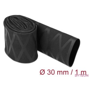 Delock 19596 1mx30mm csúszásmentes X-mintás fekete zsugorcső